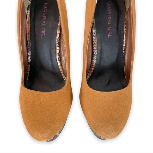 Material Girl Platform Snakeskin Faux Suede Shoes - Picture 5 of 9